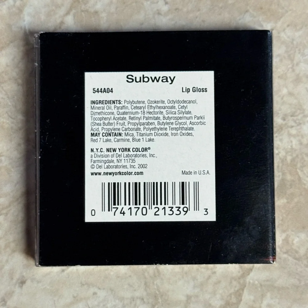 NYC New York Color Lip Gloss Subway Deep Plum Wine Red Shimmer New in Package